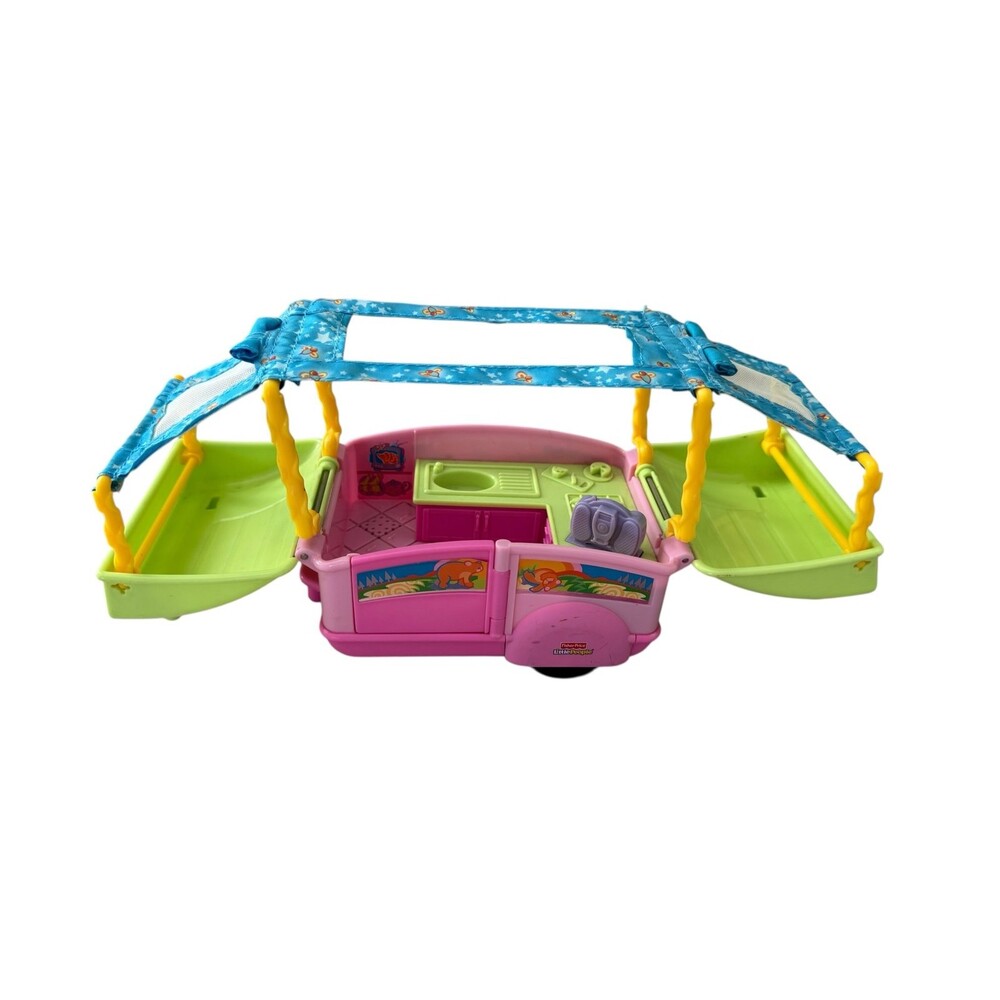 Fisher-Price Little People Camp Pop-Up Camper With Sounds WORKS
